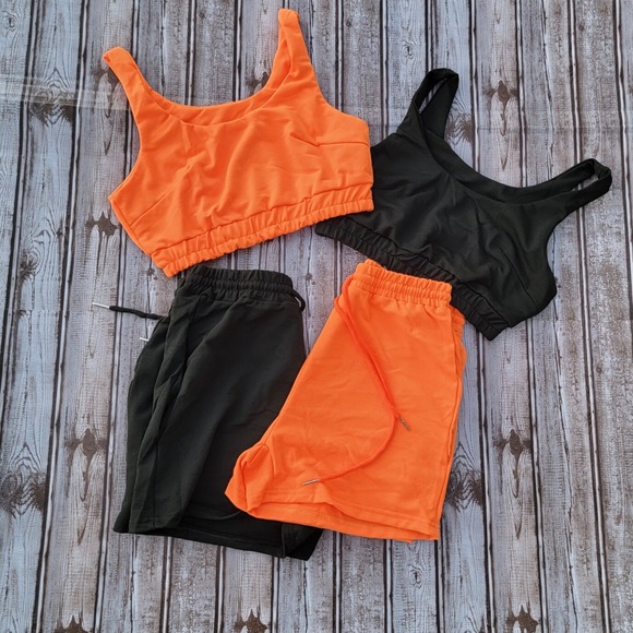 2piece black crop and shorts - Picture 3 of 3